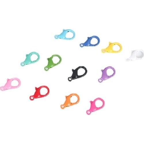 20pcs/lot 12 14 16 21mm Metal Strong Colorful Painted Lobster Clasp Hooks Connector for DIY Handmade Keychain Jewelry Making
