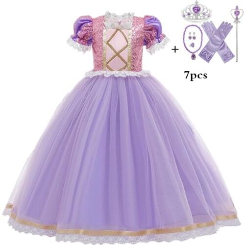2020 Girls Dress Christmas Princess Halloween Role Prom Party Dress for Girls Birthday Cosplay Party Costume Children Clothing