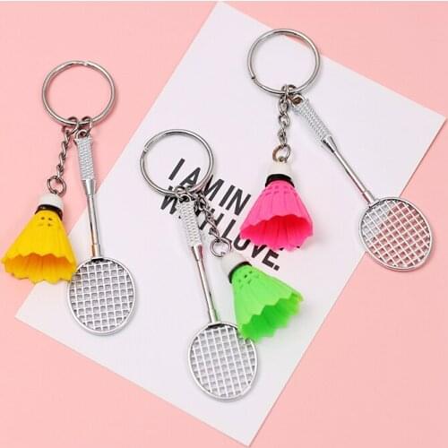 2020 Creative Badminton Shuttlecock Ball Imitated Sports Game Cute Keychain For Women Key Chains Ring Car Bag Pendent D418