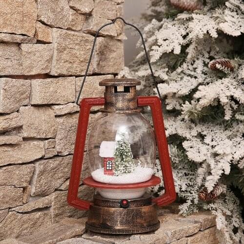 2022Christmas music snow lantern USB plug LED string lights snowman Santa Claus style chandelier with cute songs christmasdecor