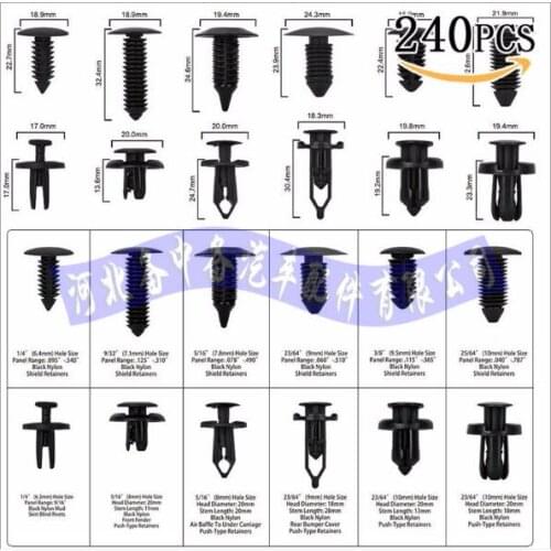 240Pcs Auto Car Plastic Push Pin Rivet Fasteners Trim Moulding Clip Screwdriver Panel Clip Set for Volvo/BMW/Ford/Toyota/Honda