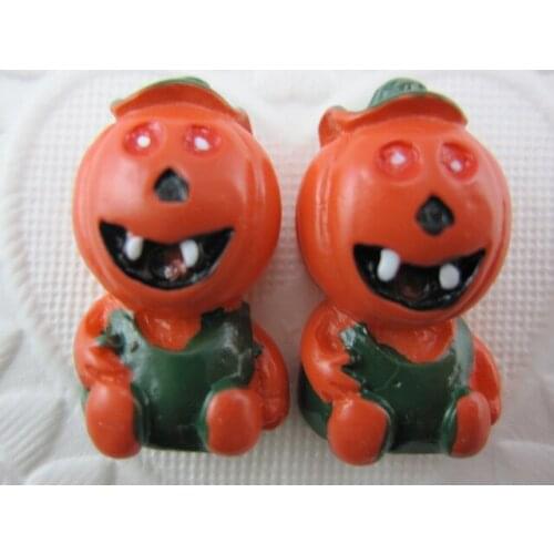 30pcs/lot kawaii flat back resin Halloween pumpkin DIY resin cabochons accessories 13*24mm