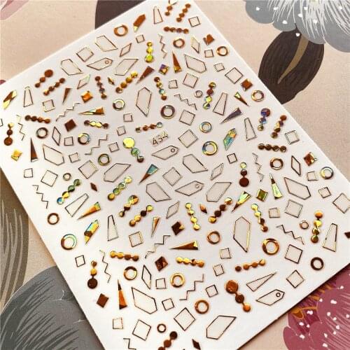 363-434 Irregular shape Golden rim Line 3D Back glue Nail decal Nail sticker Nail decoration Nail art Nail tool Nail ornament