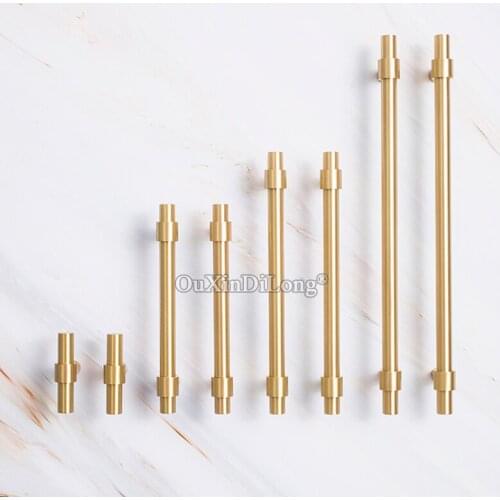 Designed 4PCS Pure Brass T-bar Furniture Handles Drawer Pulls Cupboard Wardrobe Shoe Kitchen TV Cabinet Pulls Handles and Knobs