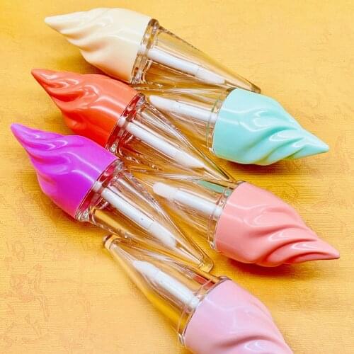 5 Pieces 5ml Ice-cream Cone Shaped Empty Plastic Lip Gloss Tubes Lip Balm Bottle Container Makeup Tool Diy Sample Vials