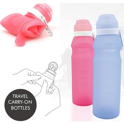 600ml Portable Creativity Foldable Silicone Water Bottle Kettle For Travel Outdoor Sport Camping Hiking Walking Running
