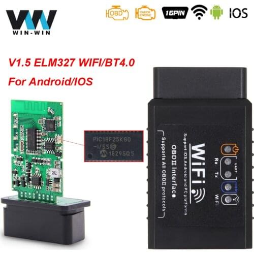 ELM 327 V1.5 PIC18F25K80 WI-FI OBD2 Bluetooth WIFI Scanner ELM327 V1.5 for Android/IOS OBD 2 OBD2 Car Diagnostic Auto Tool