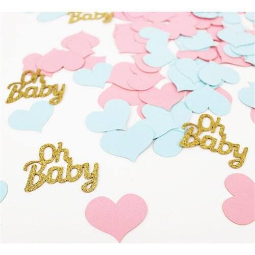 Baby Shower Decorative Confetti Gender Reveal Gift Wrapping DIY Supplies Oh Baby Its A Boy Its A Girl Heart Star Confetti Deco