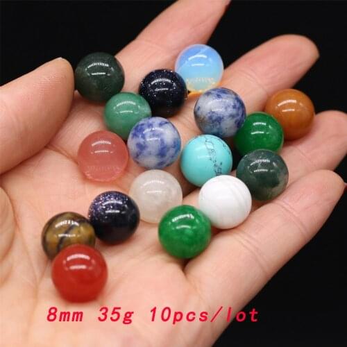 10pcs/lot Natural Semi-precious Stone Beads Malachite Reiki Heal Opal Loose Bead for Jewelry Making DIY Bracelet Necklace
