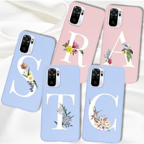 For Redmi Note 10S Case TPU Purple For Xiaomi Redmi Note 10 Letter Phone Case Cover on Redmi Note10 Silicone Matte White Letter