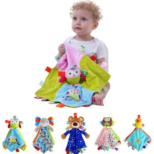 Baby Security Blanket Toys Soft Bedtime Soother Baby Plush Toys Comfort Towel Sleep Appease Baby Stuffed Dolls Elephant L0026