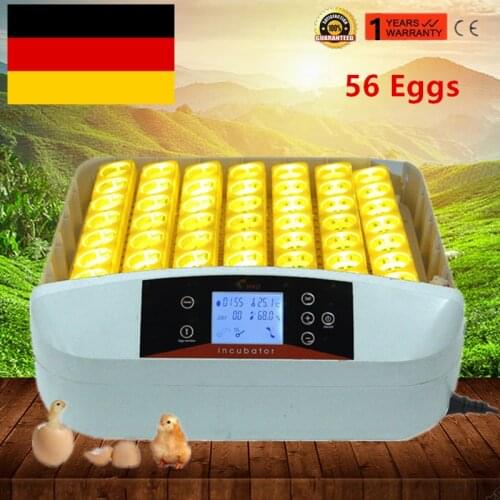 Home Use 56 Poultry Eggs Hatchery Machine LED Screen Quail Chicken Incubator Egg Full Automatic Hatcher Auto Turning