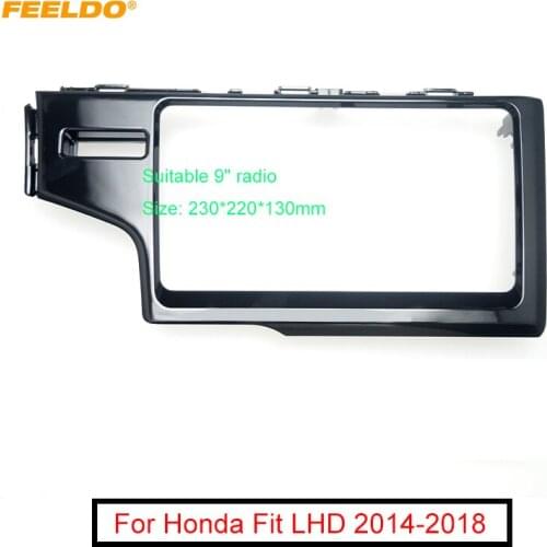 FEELDO Car Audio 9" Big Screen 2DIN Fascia Frame Adapter For Honda Fit (LHD,HK) Dash Fitting Panel Frame Kit #AM3889