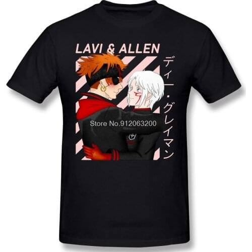 Laven (2) T-Shirt Men Top Quality Short Summer Sleeve D.Gray Man HALLOW Allen Walker Anime Casual Loose tees