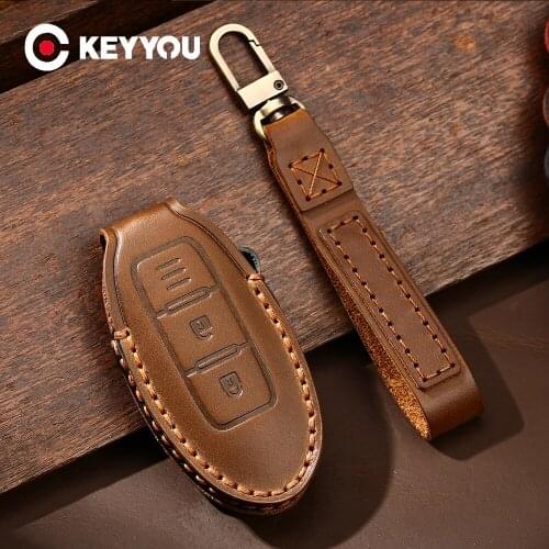 KEYYOU Leather Car Key Case For Nissan Sunny ALTIMA MAXIMA Murano Versa Teana Sentra Rogue Qashqai j10 J11 X-Trail t31 t32 Kicks