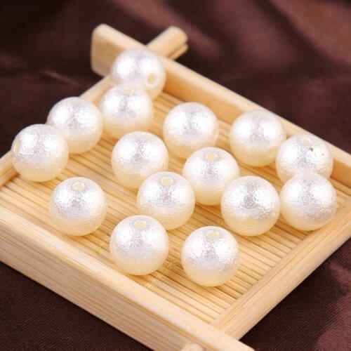 100PCS 4/6/8/10/12/14/16/18/20mm round Imitation pearls white color pearls ABS loose hole beads for jewelry making fc150