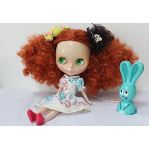 Blygirl Dark brown hair nude doll Blyth doll transparent skin ordinary body seven joints change their own makeup