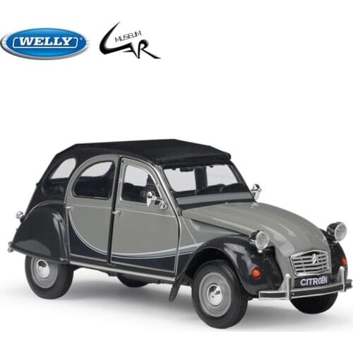 Welly 1:24 Model Car Diecast Scale CITROEN 2CV 6 Charleston Classic Alloy Vehicle Metal Toy Kids Gift Collections