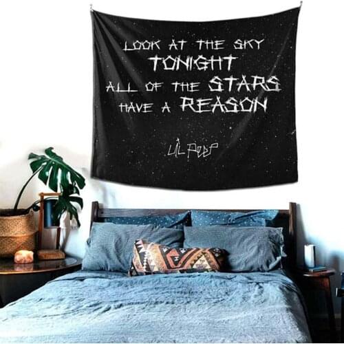 Black Printing Tapestry Wall Hanging Dorm Room Decoration Background Cloth Wall Tapestry Hippie Tapestry Wall Carpets