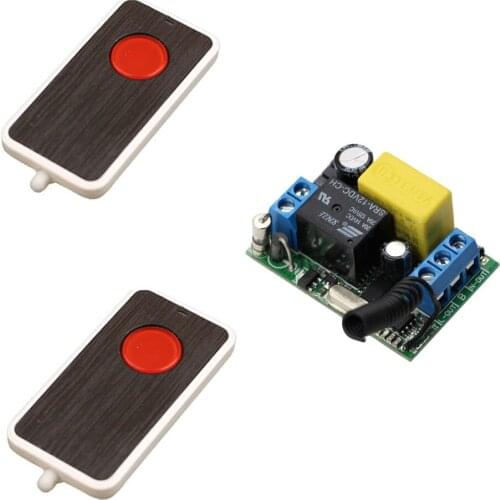 New AC220V 10A 1CH RF Wireless Remote Control Switch System 2*Ultra- thin Transmitter with Receiver For Lamp Window Garage Door