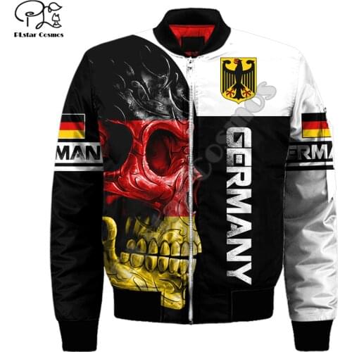PLstar Cosmos National Emblem Germany Flag Man Bomber Jacket 3D Printing New Fashion Hip Hop Unisex Casual Windbreaker Style-G20