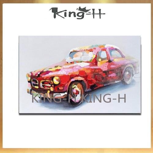 Hand-painted oil painting car paint with high quality and best price on the canvas of beautiful paintings of car to decorate the