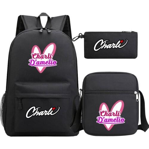 Hot Charli D'Amelio School Bag for Teenage Girl High Capacity Backpack Children Student Bookbag Travel Bag Shoulder Bag Mochila