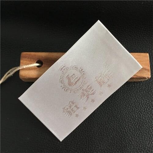 ZeQi custom garment tags wood shuttle machine woven labels custom main label washable label 1000pcs/lot