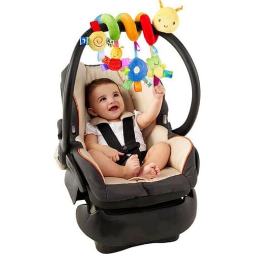 Cute baby rattle toy soft activity music crib baby carriage travel hanging animal toy baby boy girl bed bell