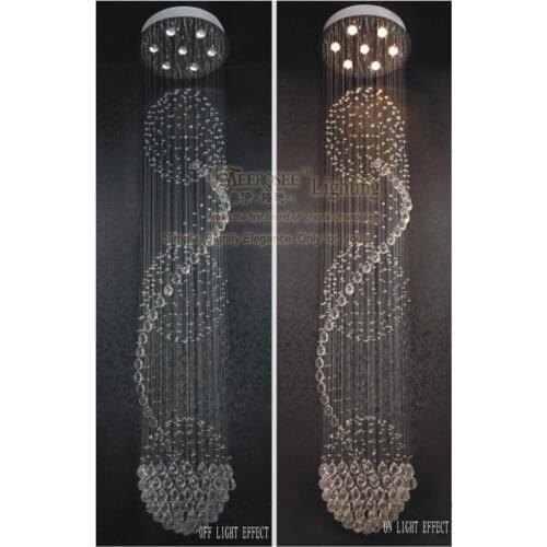 Modern Crystal Ceiling Lamp Luxury K9 De Sala Light Fixtures Long Ceiling Lighting Lustre With 7 GU10 Bulbs For Wedding living