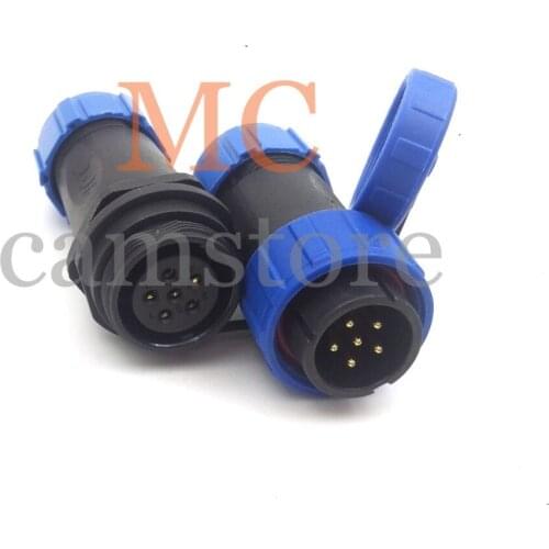 SP21 waterproof connector 6 pin, industrial power cable connector, automotive wire connector plug and socket