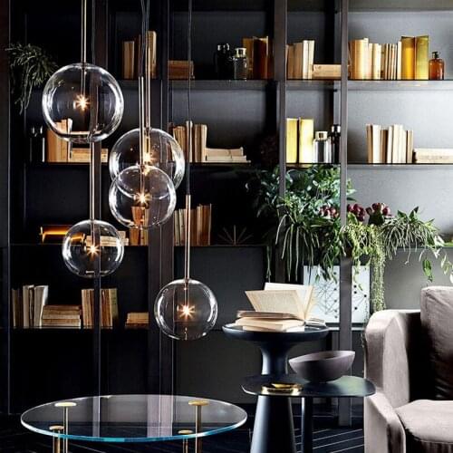 Modern Clear Glass Globe G4 Led Pendant Lights Dining Room Bar Coffee Shop Bedchamber Kitchen Home Decor Light Fixture