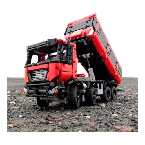 Technology mechanical gear MOC-19929 8x4 truck tractor with self unloading remote control assembly toy boy gift