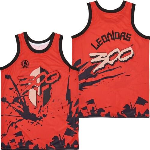 BG basketball jersey knight 300 LEONIDAS Jerseys Embroidery sewing printing Outdoor sportswear Hip-hop summer Red jerseys