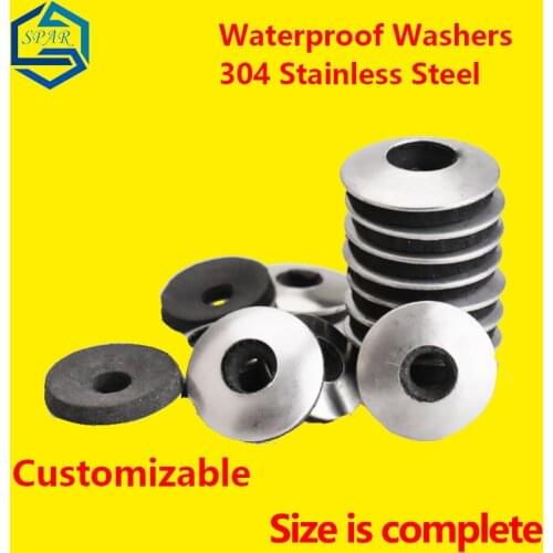 Waterproof Washers EPDM Anti-skid Washers Drill Tail Gasket Composite Sealing Washers Plain Washers 304 Stainless Steel GB/T