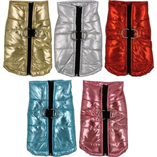 Pet Bright Waterproof Autumn Winter Warm Jacket Dog Clothes Puppy Thicken Cotton Vest Coat Small Dog Costume