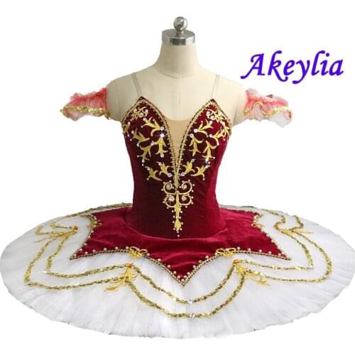 Women Professional Tutu Ballet Nutcracker tutu Stage Cosutmes for Girls Fairy Doll Classical Pancake Tutu dress velvet JN0029