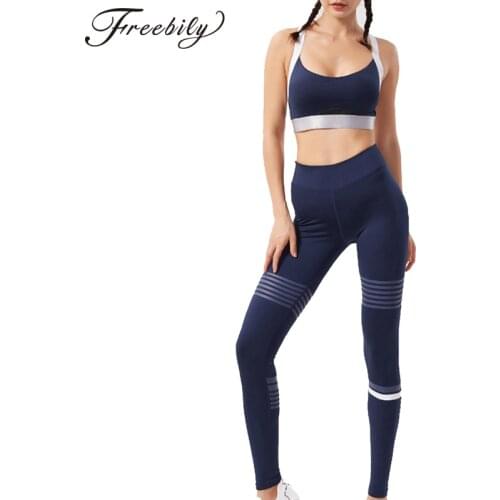 Womens Sportswear Suit Dancewear Ballet Dance Leotard Gym Yoga Workout Back Criss-cross Padded Bra Top with Leggings gym workout