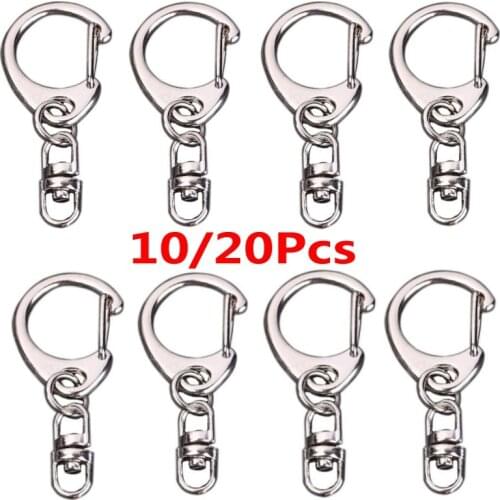 10/20Pcs Wholesale Lobster Clasp Clips Key Hook Metal Carabiner Clip Swivel Trigger Dog Buckle KeyRing DIY Keychain Making Tool
