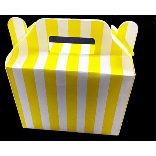 12pcs/lot Yellow Stripes theme candy boxes Stripes party decorations Stripes gift boxes baby shower wedding party supplies