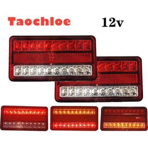2pcs Red Amber 20led LED E11 Taillights 12v Rear Tail Light DC 12V For12v Trailer tail lights Rear Brake Lights external Lamp