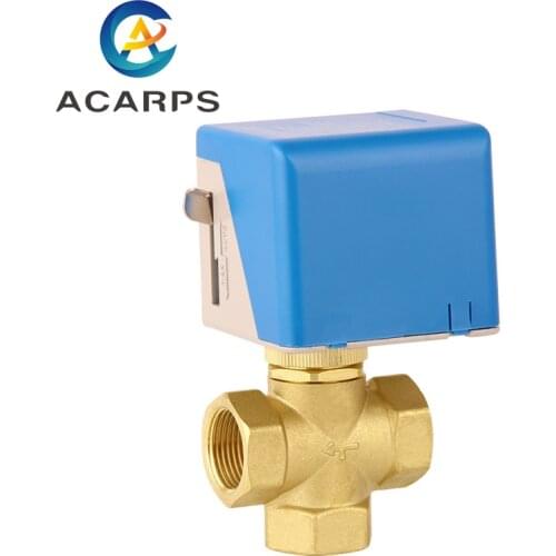 3/4" 1" Three-Way Brass Electric Globe Valve Female Thread Electric Three-Way Valve Two-Wire System