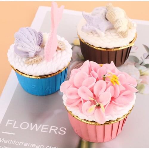 50pcs Cupcake Paper Cup Oilproof Liner Baking Tray Case Wedding Party Caissettes Golden Muffin DIY Wrapper Paper Decorating Tool