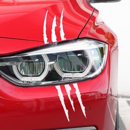 Car styling Monster Claw Scratch Headlight Decal Stickers for Nissan Qashqai Juke X-trail Note Tiida Skoda Yeti rapid Ford focus