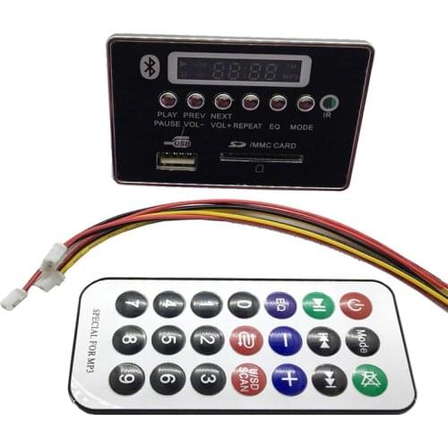 Bluetooth USB FM Aux Radio MP3 Decoder Board Module Remote Control For Car Player Integrated Car Bluetooth Hands-free MP3