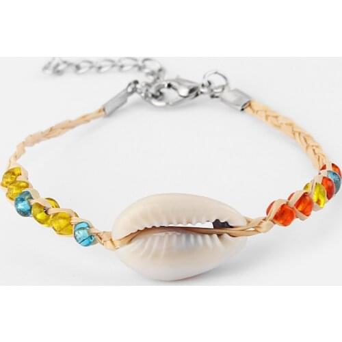 Wholesales 10pcs Natural Shell Glass Seed Bead Woven Raffia Friendship Bracelets Surf New