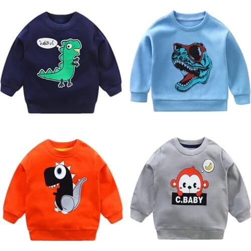 Dinosaur Children Hoodies Baby Boy Sweatshirt 2021 Autumn Winter Cotton Long Sleeve Childrens Clothing for Girl Kids Clothes