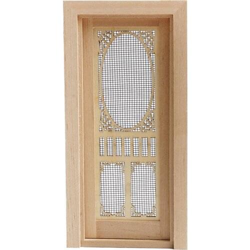 Dongzhur New High Quality 1:12 Doll House Single Open Door Dec DIY WWP5206 Furniture Accessories Birch Screen Toy Dollhouse S2Z8