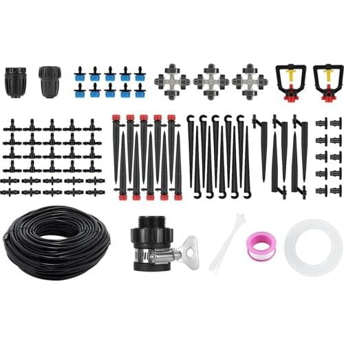 AT69 -Drip Irrigation Kits, 43/141Ft Garden Irrigation System with Adjustable Automatic Irrigation Set, DIY Plant Watering
