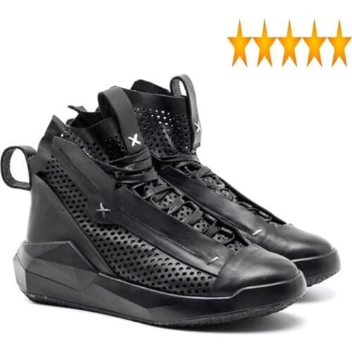 Genuine Brand New Leather Men Trainer Sneakers Lace Up Hollow Out Fashion Shoes Male Thick Platform Casual Footwear Zapatos